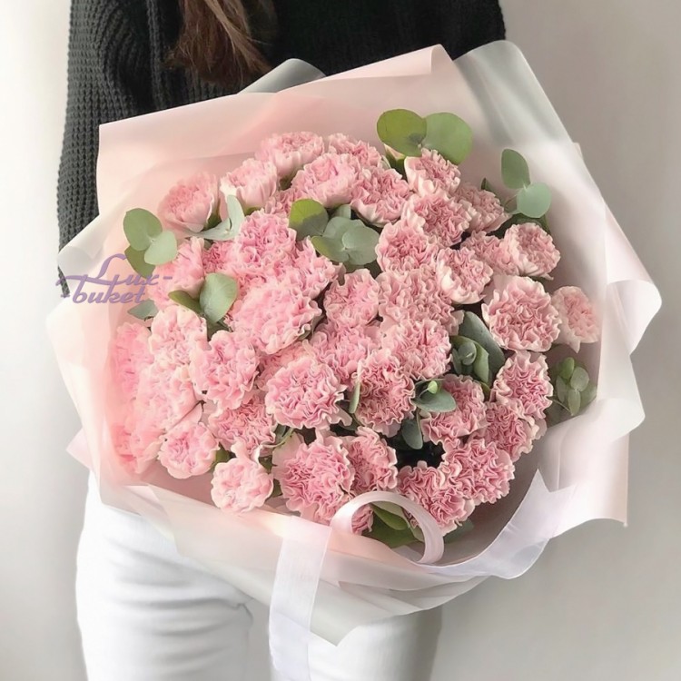 Нежное прикосновение Букет розовых диантусов с доставкой в Кисловодске