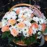 Лучики солнца Корзина из роз и хризантем с доставкой в Кисловодске