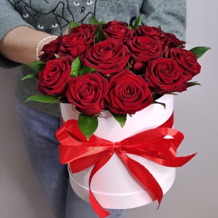 Коробочка счастья Красные розы 15шт