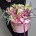 Коробочка с орхидеями и пионовидными розами Аврора
