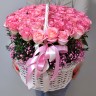 Розовое счастье Корзина роз с доставкой в Кисловодске