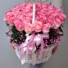 Розовое счастье Корзина роз с доставкой в Кисловодске