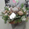 Сказочный лес Новогодняя корзина с сухоцветами  с доставкой в Кисловодске