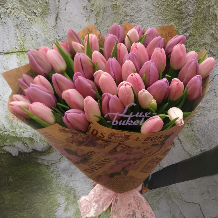 Букет тюльпанов Розовый жемчуг с доставкой в Кисловодске
